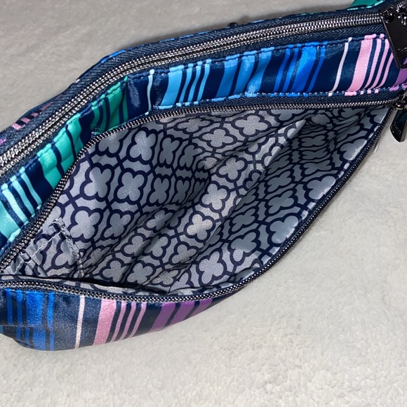 Lug RFID Quilted Crossbody w/ 2 Straps - Flare 2 ~ Love Stripe Multi - Picture 5 of 8